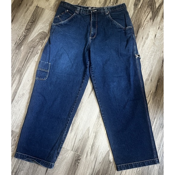 Vintage 90s Karl Kani Jeans Denim Baggy Carpenter Jeans 40x34 Y2K Designer RARE